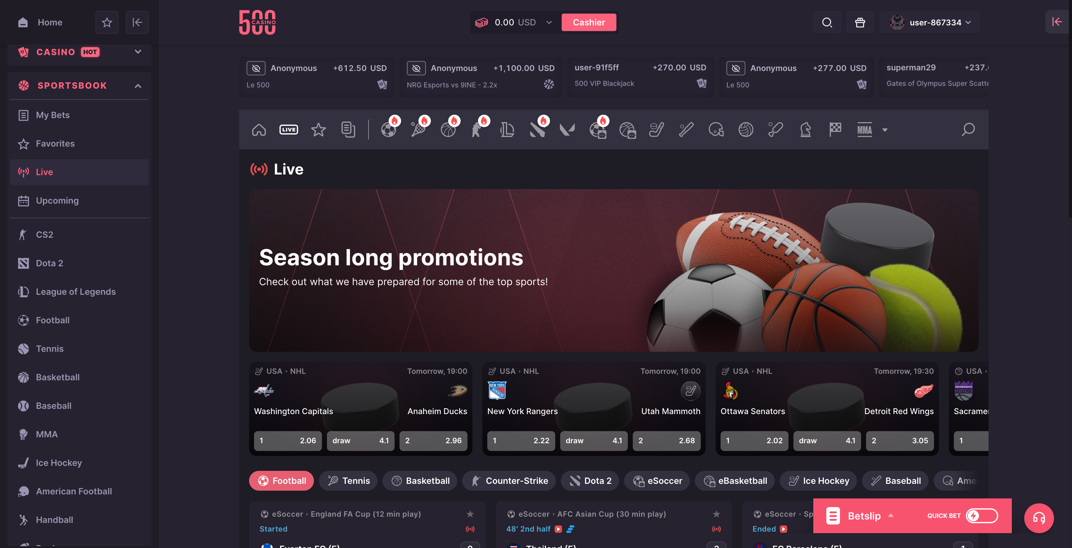 500 Casino Sportsbook