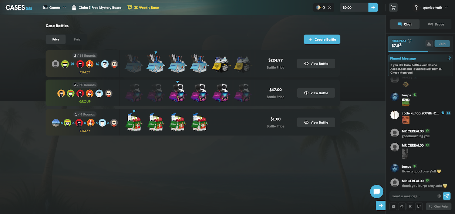 Cases.gg Case Battles Lobby