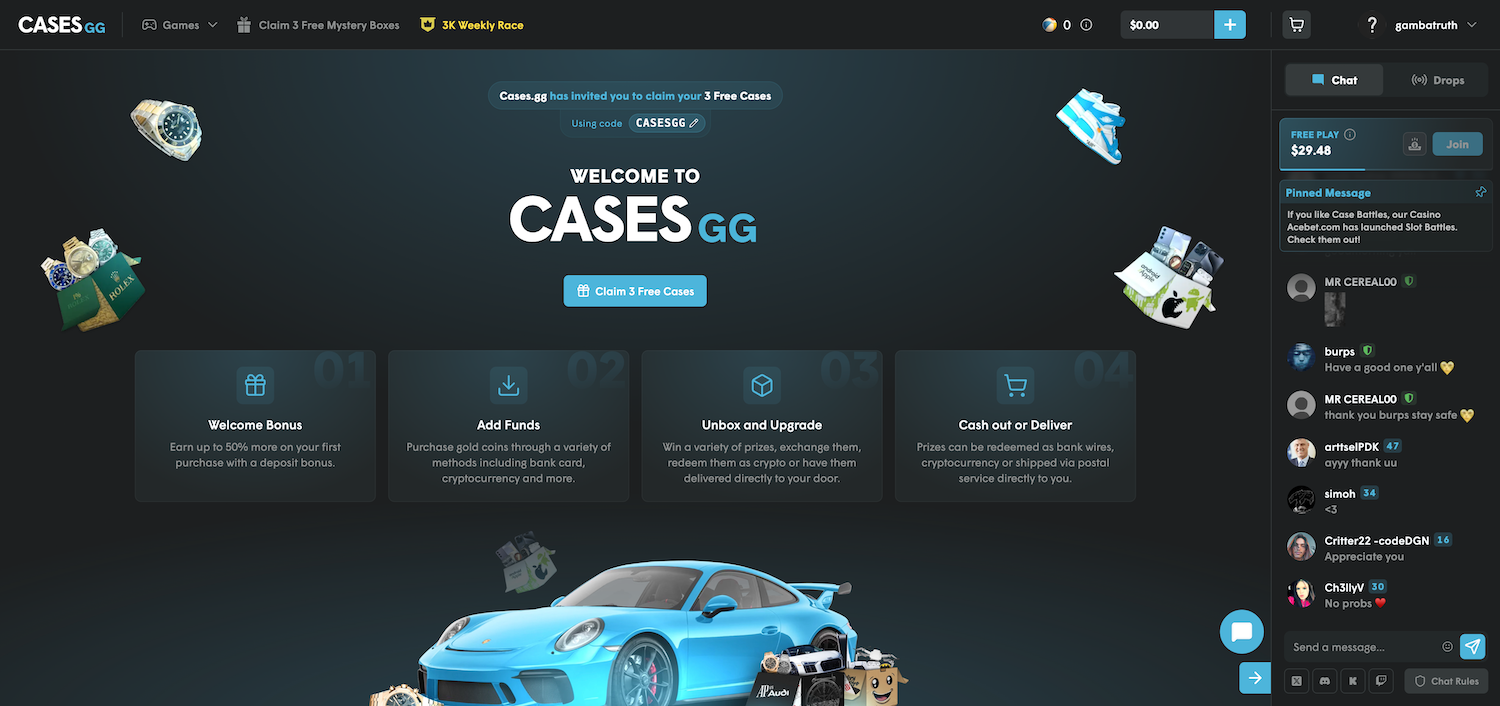 Cases.gg Mystery Box Selection