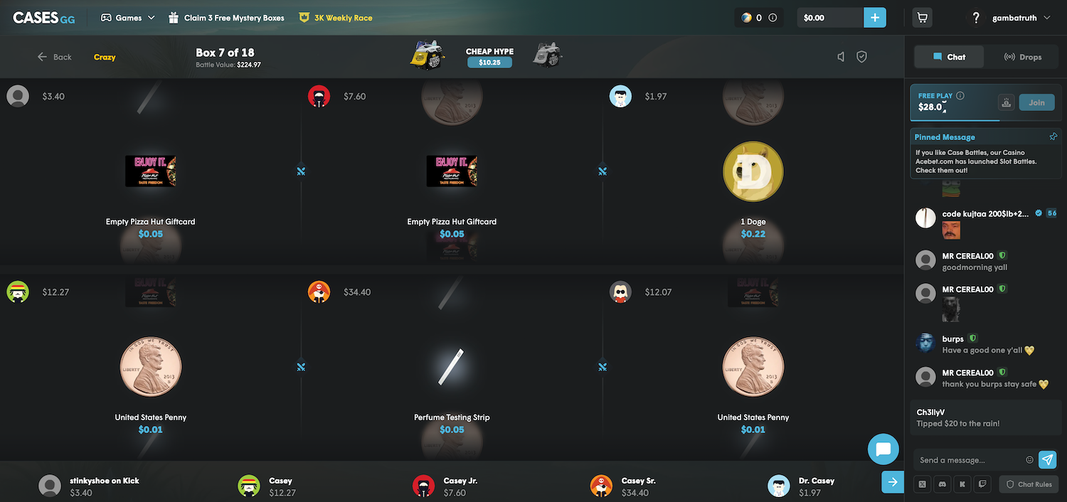 Cases.gg Case Battle in Progress