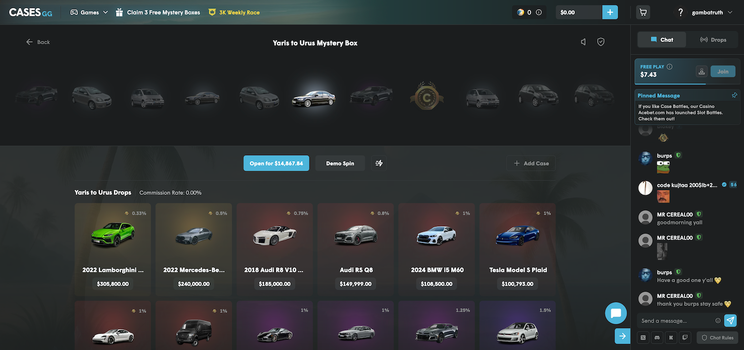 Opening a Single Mystery Box on Cases.gg