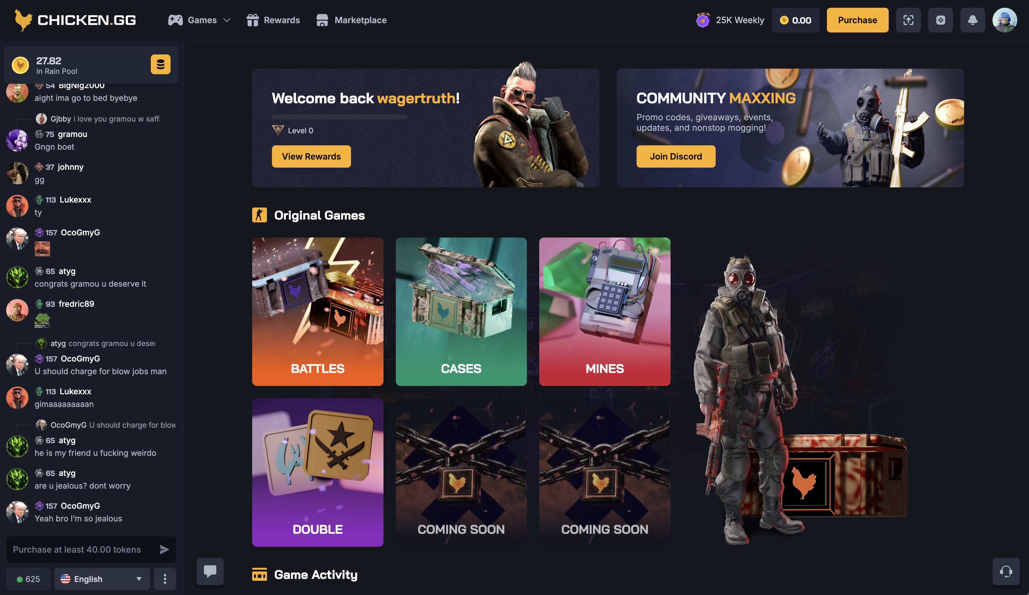 Chicken.gg Home Page