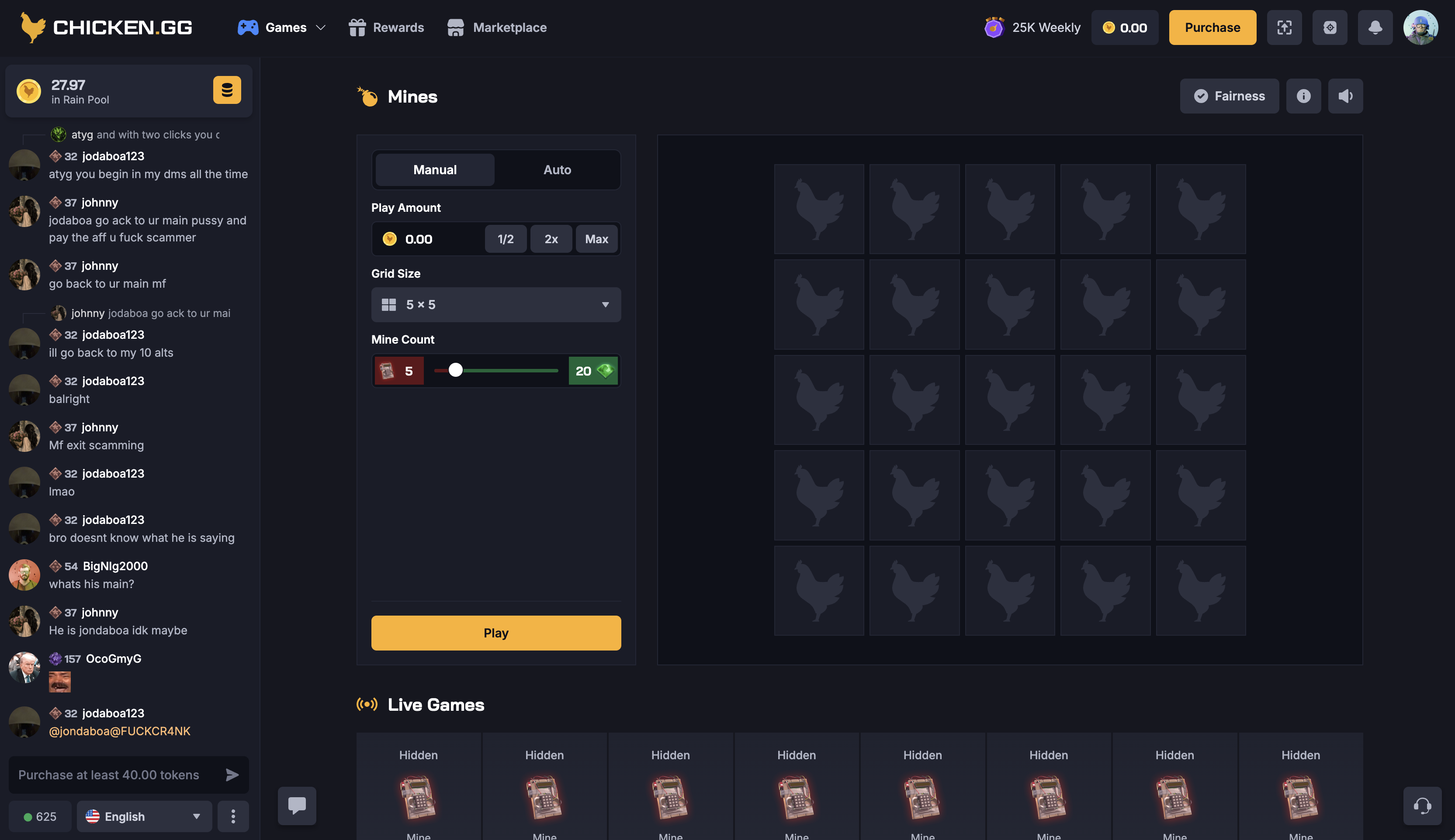 Chicken.gg Mines Game
