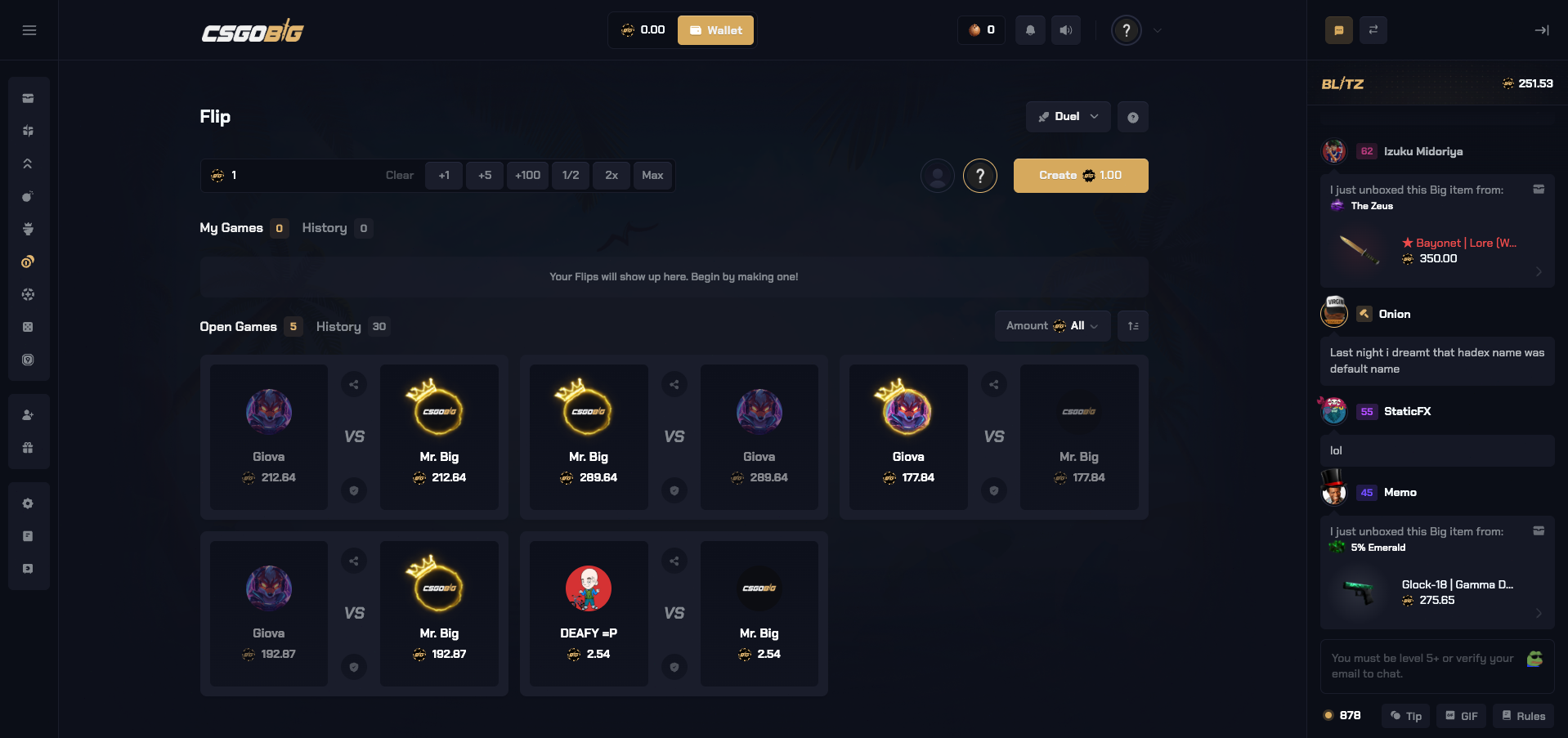 CSGO Big Flip Coinflip Game