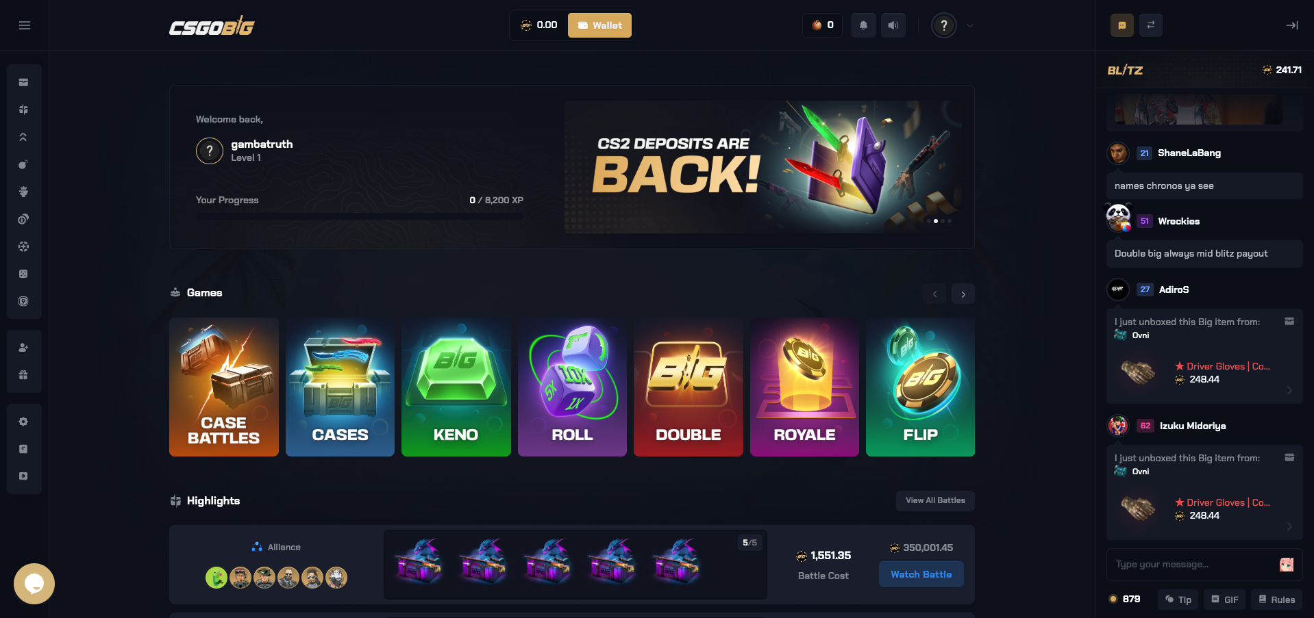 CSGO Big Home Page