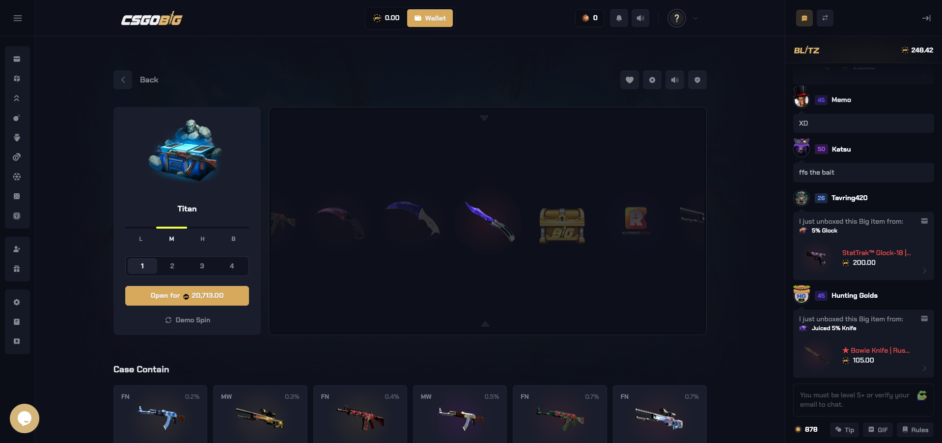 Opening a Single Case on CSGO Big