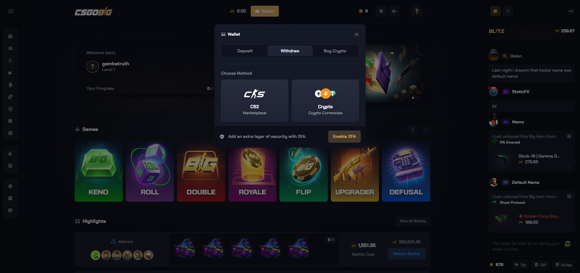 CSGO Big Withdrawal Options