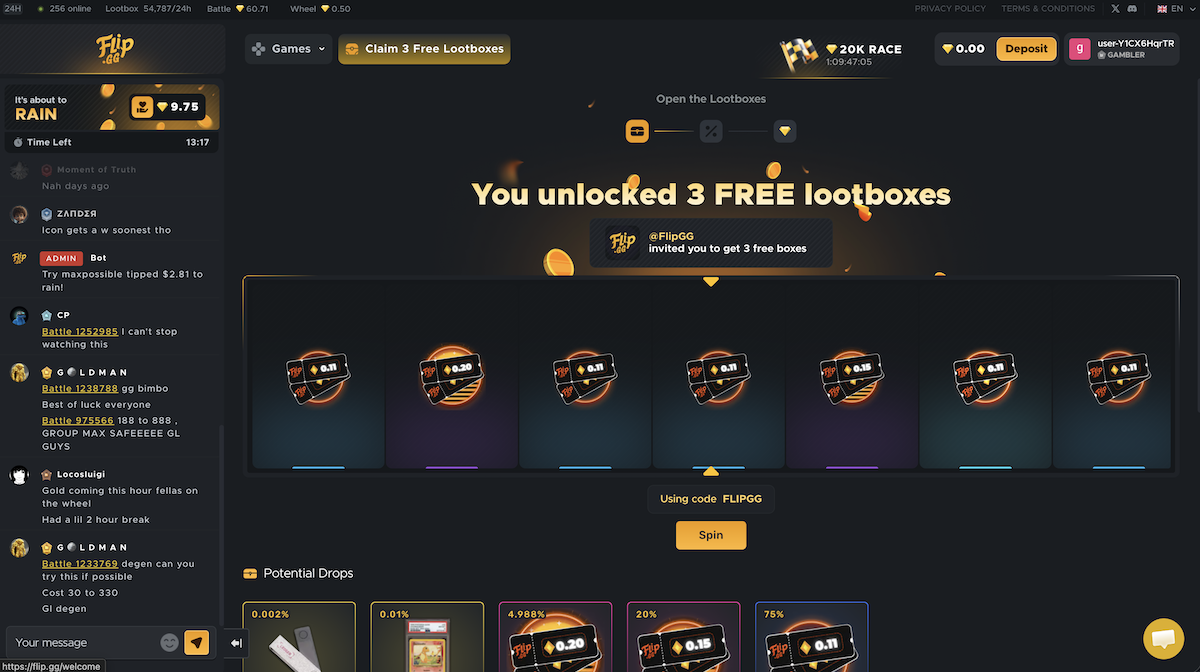 Flip.gg Free Lootboxes