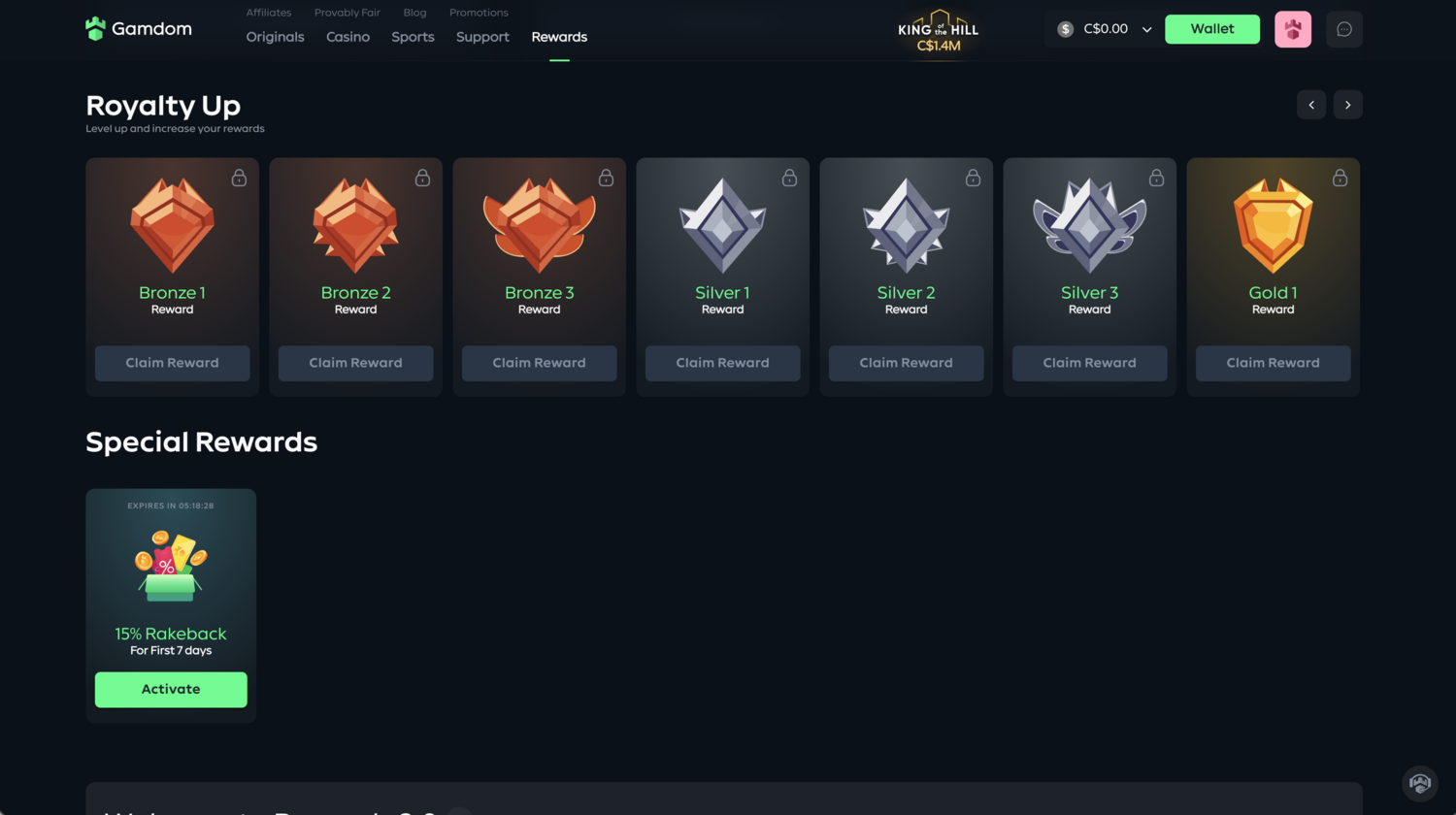 Gamdom Royalty VIP Program