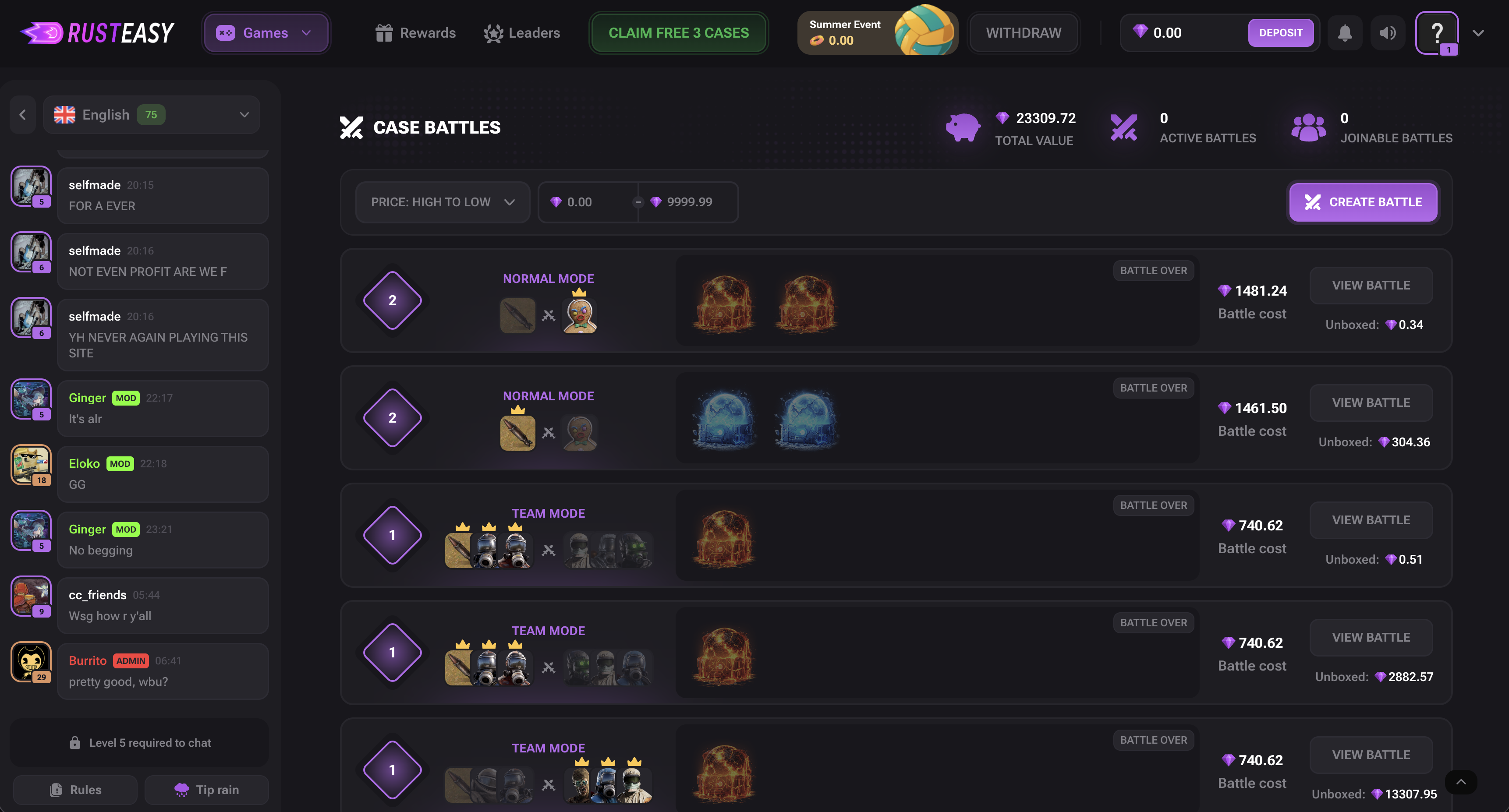 RustEasy case battles lobby