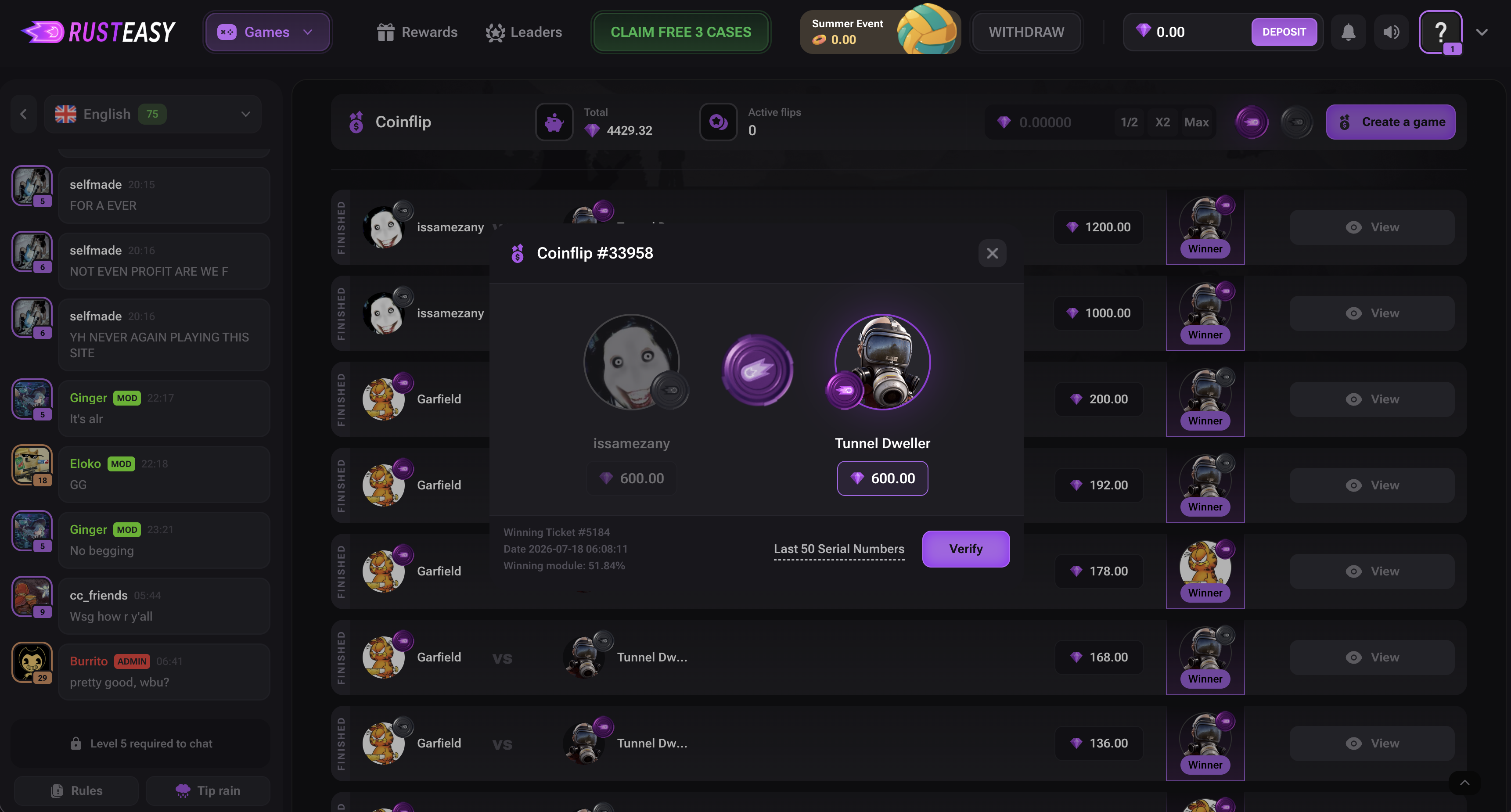 A RustEasy coinflip game