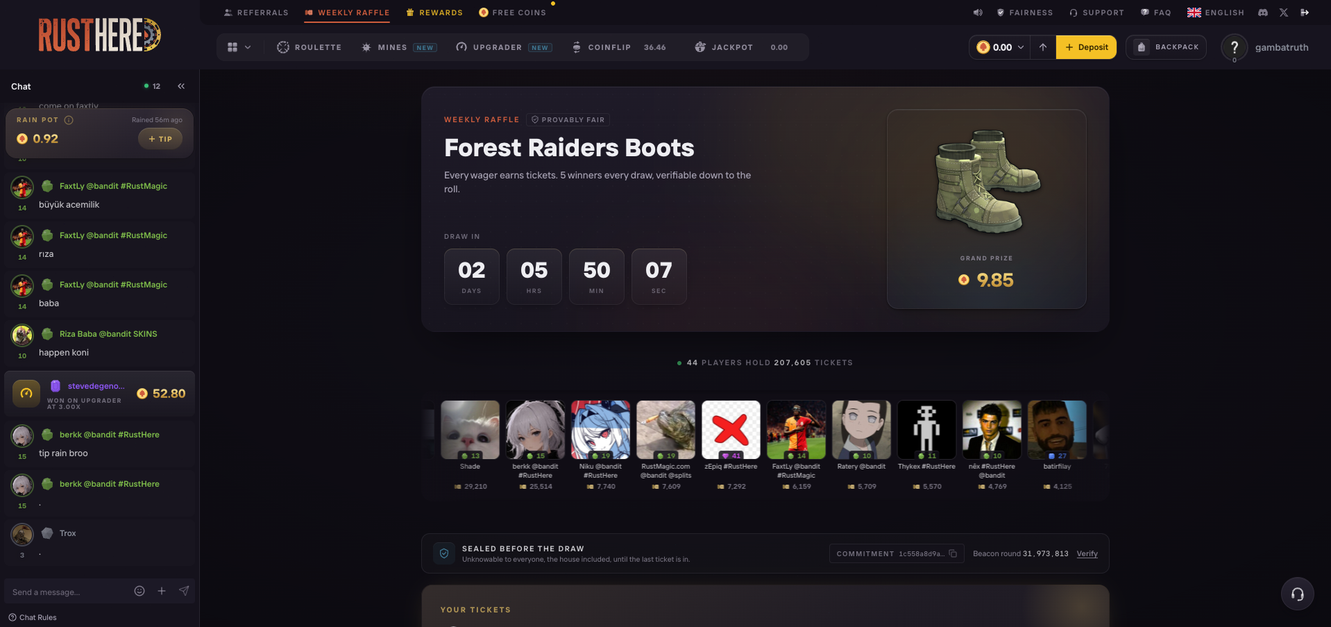 RustHere Weekly Raffle