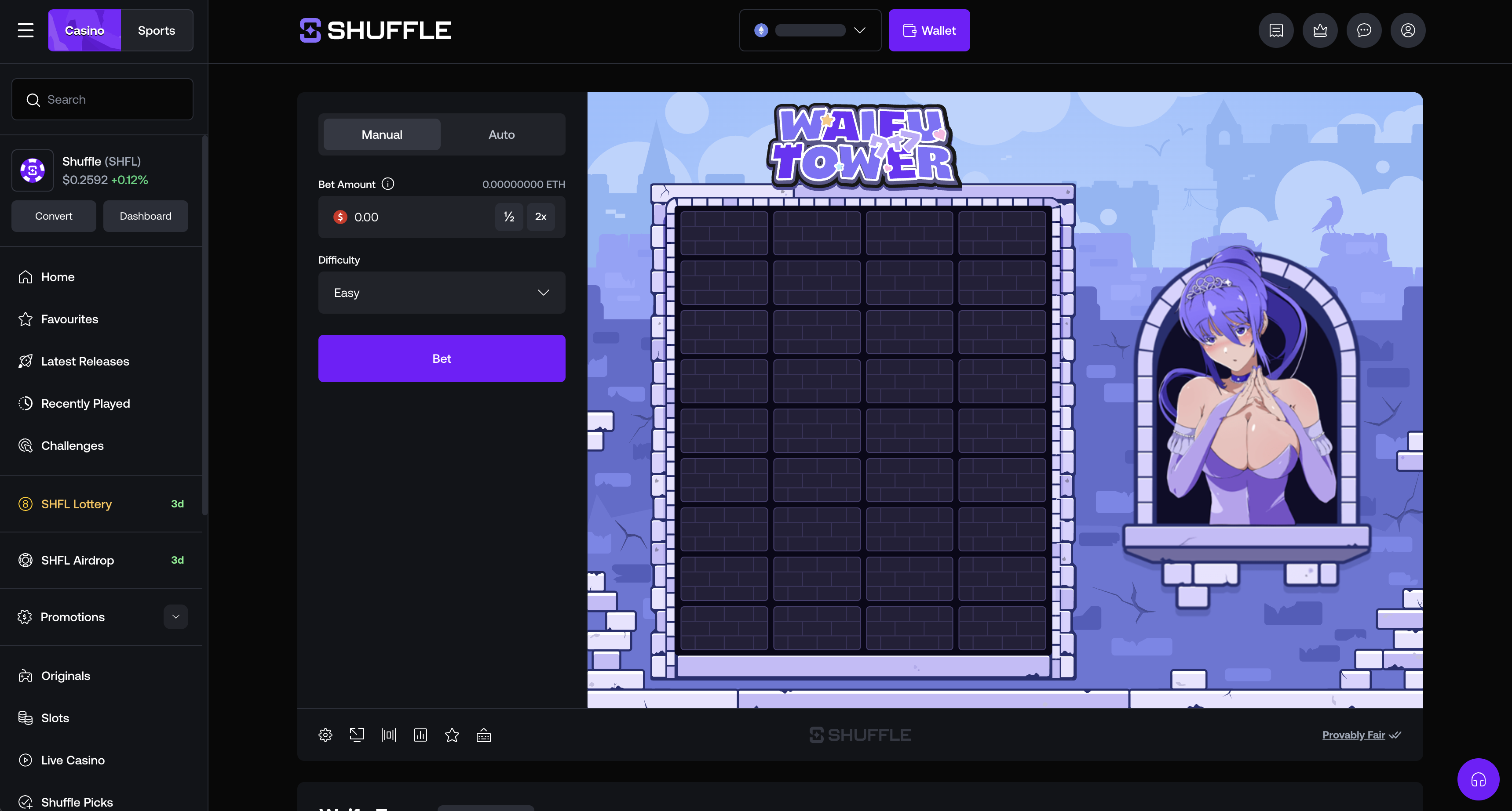Shuffle Tower game