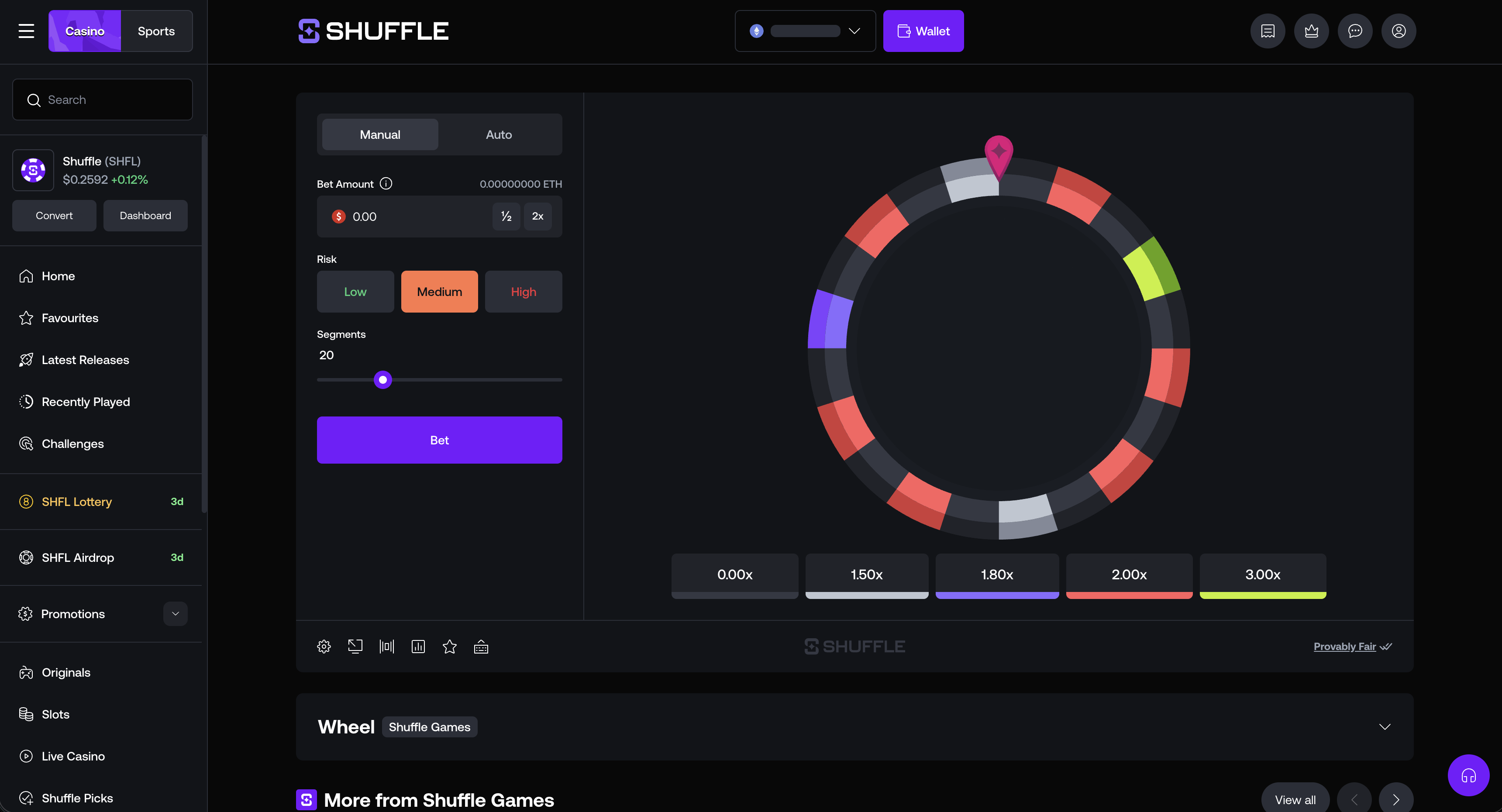 Shuffle Wheel game